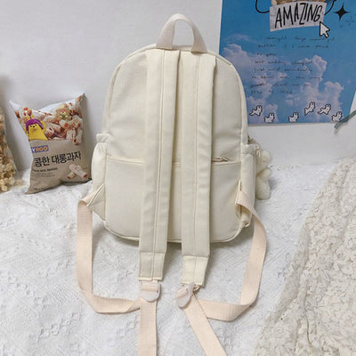 Backpack for Women Casual Cool Solid Nylon School Shoulder Bag