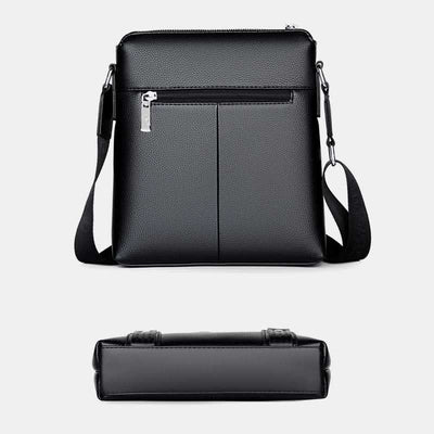 Small Leather Messenger Bag for Men Casual Business Handbag Crossbody Purse