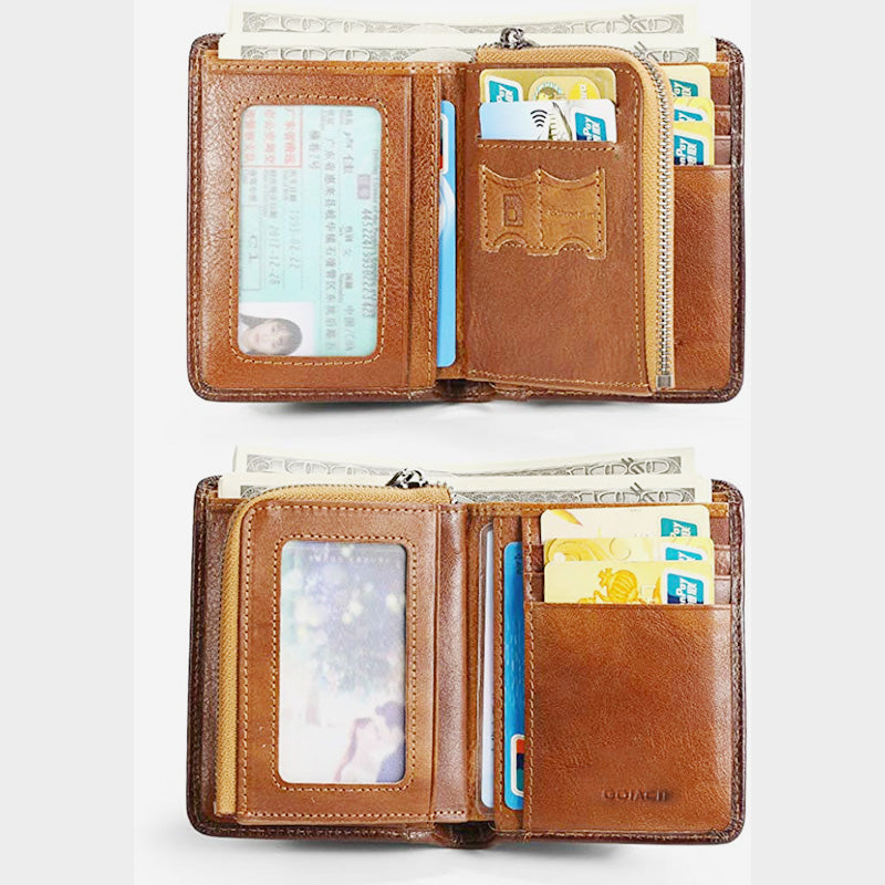 RFID Anti-Theft Leather Retro Wallet