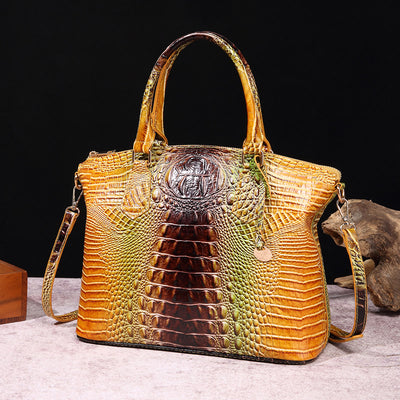 Crocodile Pattern Tote For Women Daily Mixed Color Crossbody Bag