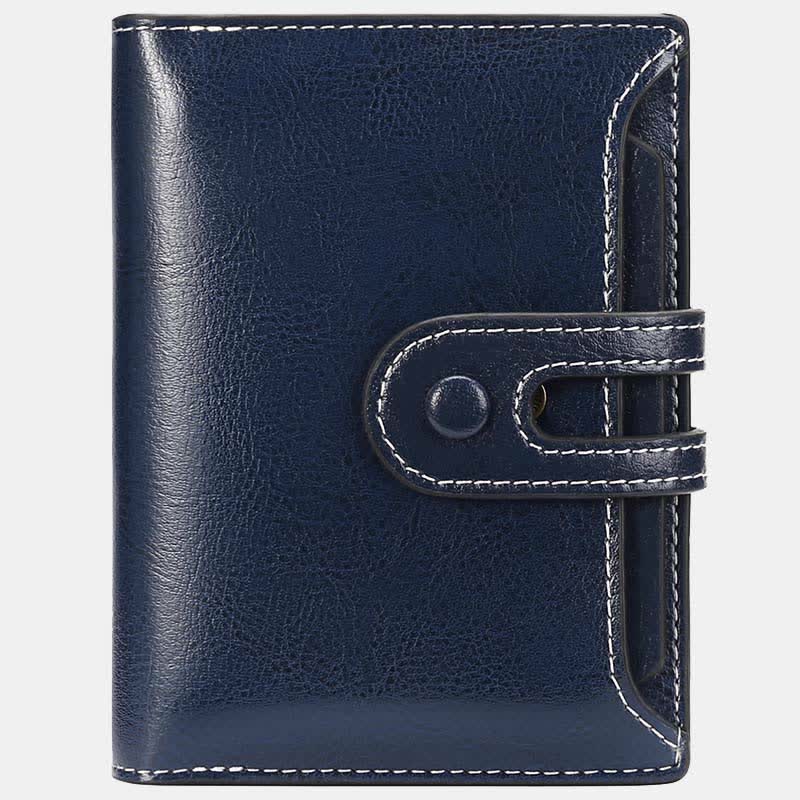 Women's Genuine Leather Bifold RFID Blocking Compact Wallet