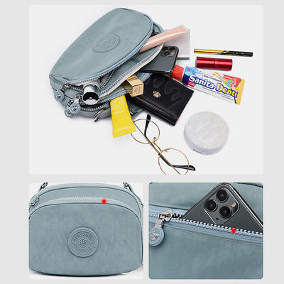 Limited Stock: Multi-Pocket Lightweight Nylon Crossbody Bag with Top Handle