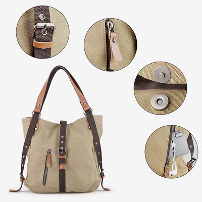 Large Capacity Canvas Shoulder Bag Backpack