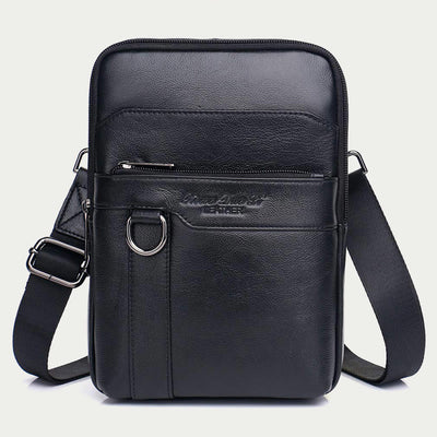 Messenger Bag For Men Three Styles Pockets Leather Crossbody Bag