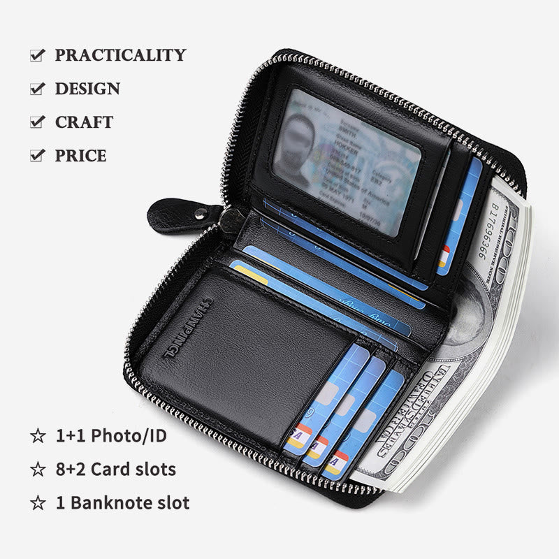 Wallet For Men Multiple Slots Vertical RFID Shopping Purse