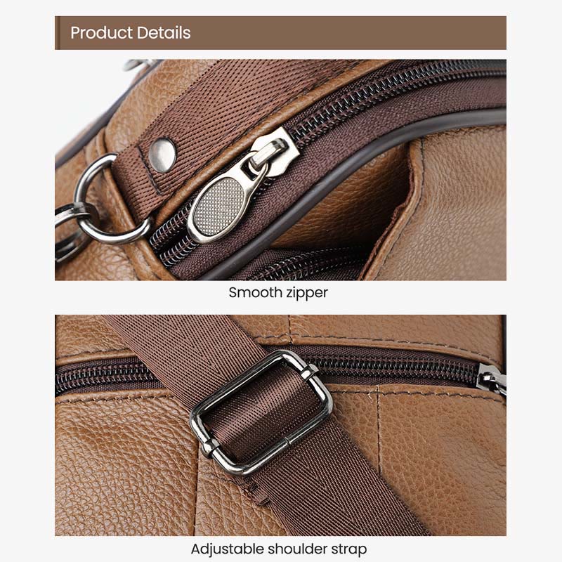 Small Genuine Leather Crossbody Shoulder Bag Messnger Pack for Men