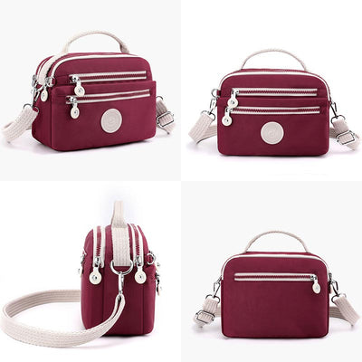 <Shipped within 24 hours> Multi-Pocket Nylon Purse Cross Body Bag