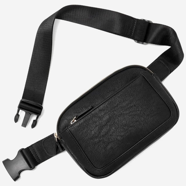 Multifunctional Waist Bag Retro Vegan Leather Outdoor Sports Satchel Purse