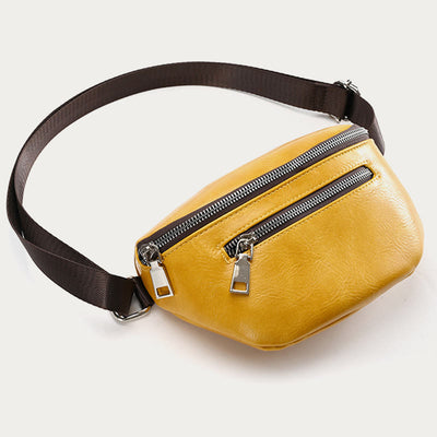 Retro Sling Bag Oil Wax Faux Leather Crossbody Shoulder Bag