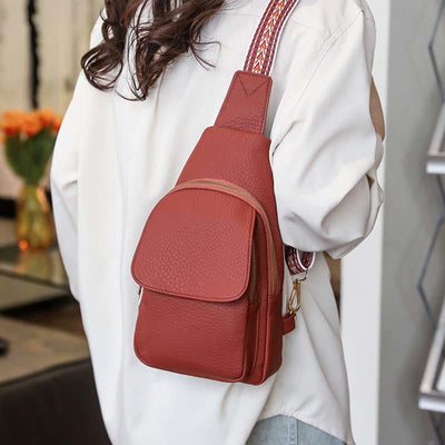 Sling Bag for Women Vegan Leather Trendy Ladies Crossbody Bag Chest Bag