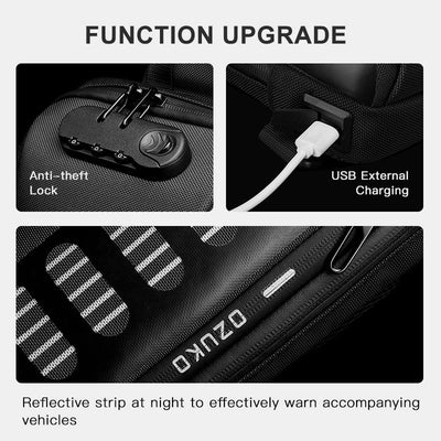 Multifunction Waterproof Anti-theft Casual Sling Bag With USB Charging Port