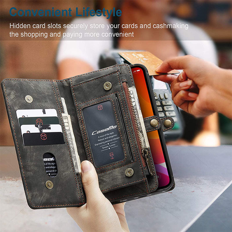 2 in 1Magnetic Wallet Detachable Case for iPhone 14/15/16, Samsung S22/S23