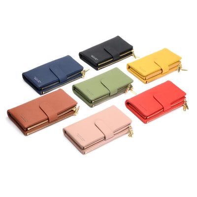 Wallet for Women Leather Zip Wallet Multi-Slot Card Holder