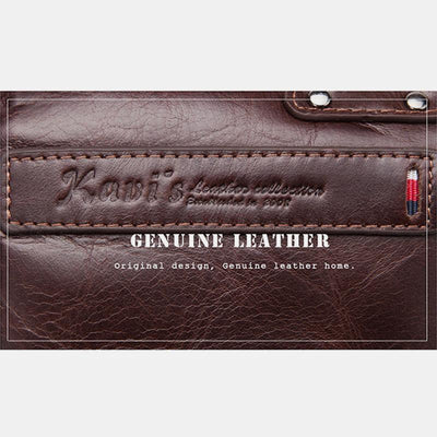 Vintage Genuine Leather RFID Wallet With Zipper Pocket