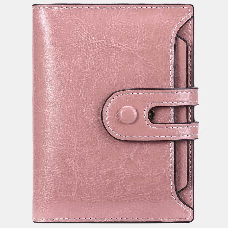 Women's Genuine Leather Bifold RFID Blocking Compact Wallet