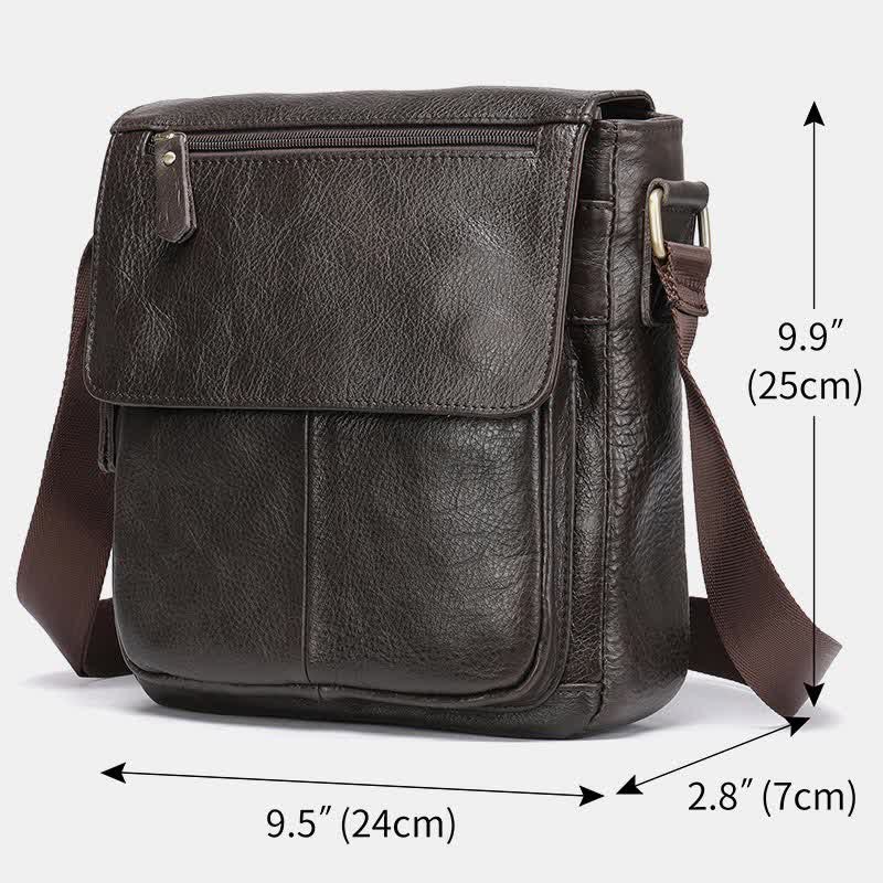 Men's Shoulder Bag Genuine Leather Small Messenger Bag Crossbody Bag