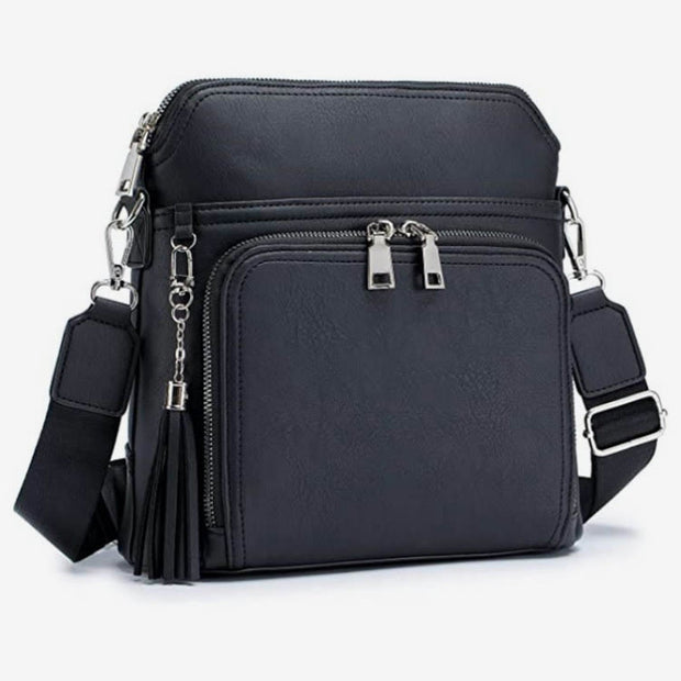 Crossbody Bag for Women Multi-Pocket Soft Leather Shoulder Purse with Card Slots