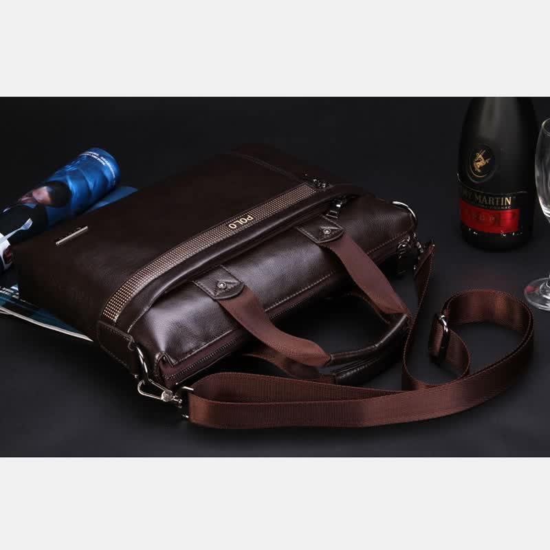 Mens Business Briefcase Laptop Shoulder Bag Leather Messenger Bag