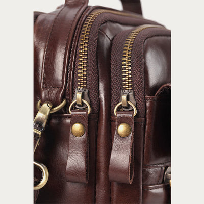 <Shipped within 24 hours> Men Business Portable Leather Crossbody Bag