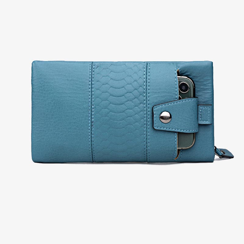 Plain Color Phone Bag Large Capacity Leather Wallet For Women