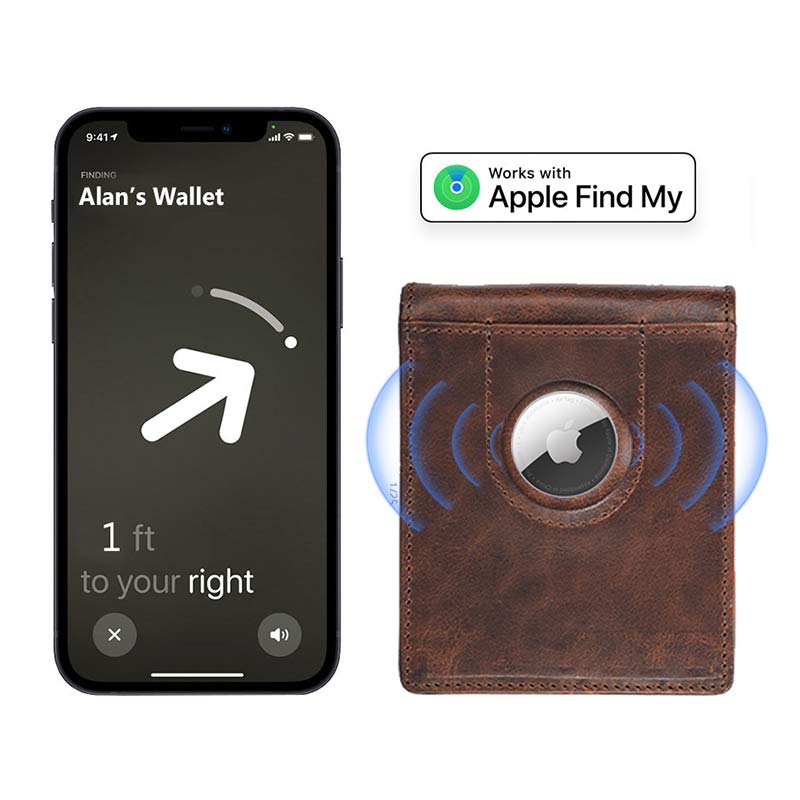 <Shipped within 24 hours> Multi Slot Leather Airtag Wallet