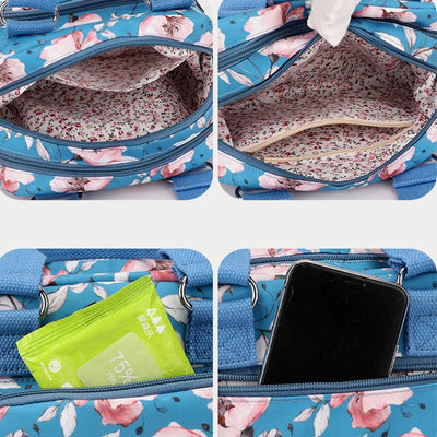 Nylon Crossbody Bag For Women Colorful Flower Printing Handbag