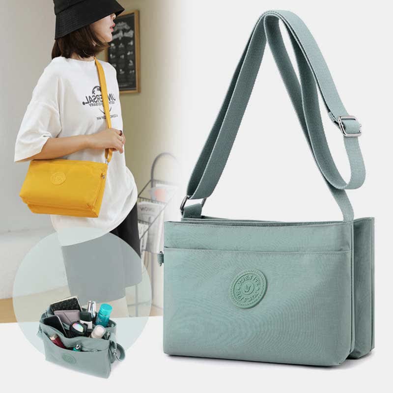 <Shipped within 24 hours> Double Compartment Crossbody Bag Casual Shoulder Purse