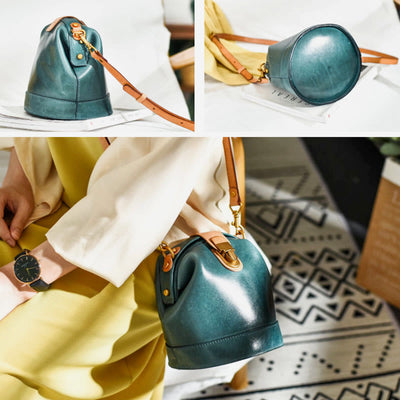 Handmade Crossbody Bag For Women Vintage Daily Shopping Bucket Bag