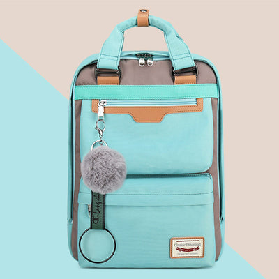 Multi-Pocket Color Block Fashion Patchwork Backpack