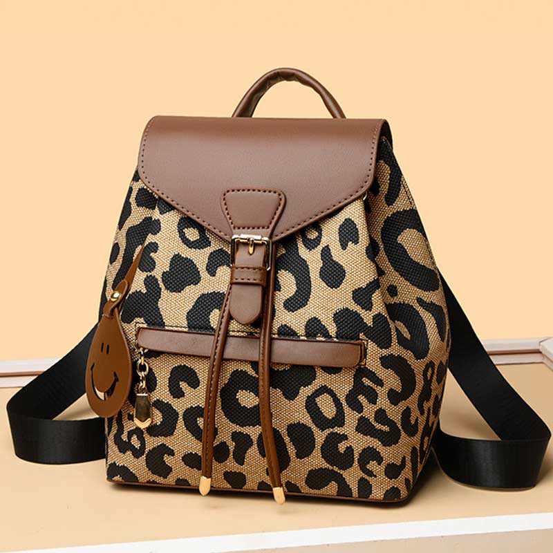 Travel Daypack For Women Soft Printed Leather Student Backpack