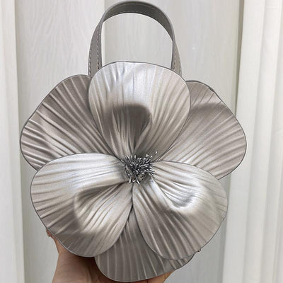 Petal Flower Handbag For Party Solid Color Evening Bag