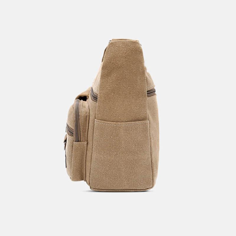 <Shipped within 24 hours> Canvas Multi-Pocket Crossbody Bag