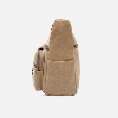 <Shipped within 24 hours> Canvas Multi-Pocket Crossbody Bag