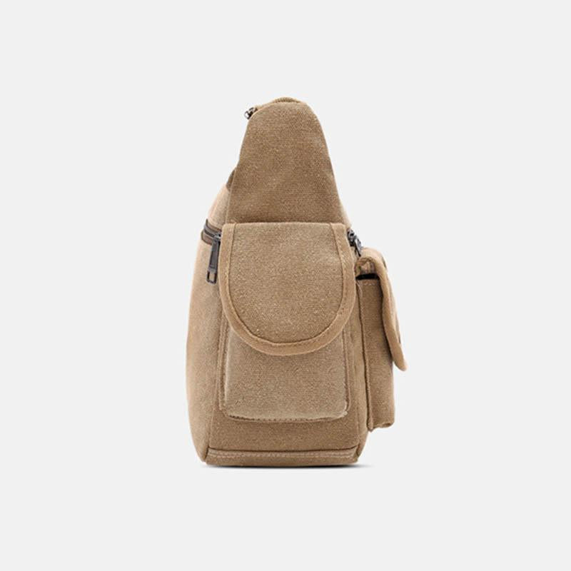 <Shipped within 24 hours> Canvas Multi-Pocket Crossbody Bag