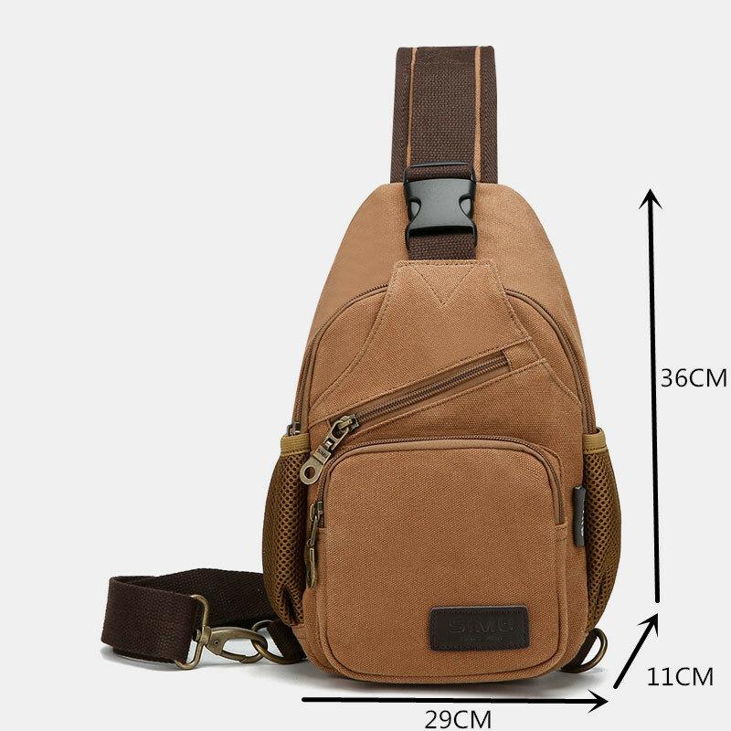 <Shipped within 24 hours> Canvas Outdoor Casual Large Capacity Crossbody Bag Chest Bag