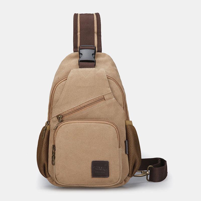 <Shipped within 24 hours> Canvas Outdoor Casual Large Capacity Crossbody Bag Chest Bag