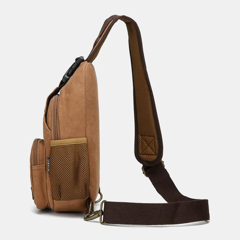 <Shipped within 24 hours> Canvas Outdoor Casual Large Capacity Crossbody Bag Chest Bag