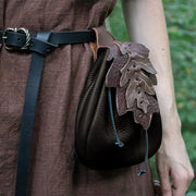 Medieval Renaissance Leather Drawstring Coin Pouch Bag Waist Belt Bag