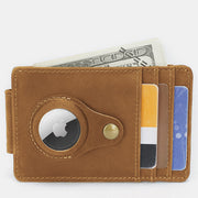 Smart Front Pocket Wallet with AirTag RFID Blocking Genuine Leather Card Holder
