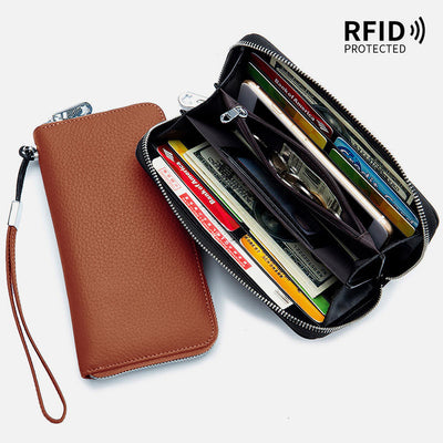 Classic Long Wallet RFID Roomy Leather Phone Purse For Women