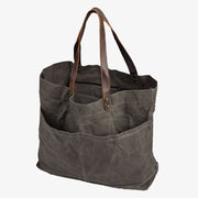 Wax Canvas Tote Bag Concise Handbag Shopping Purse For Women