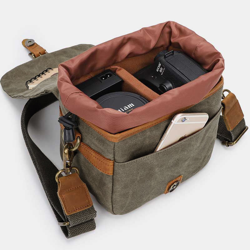 Vintage Waterproof Canvas Shoulder Camera Bag