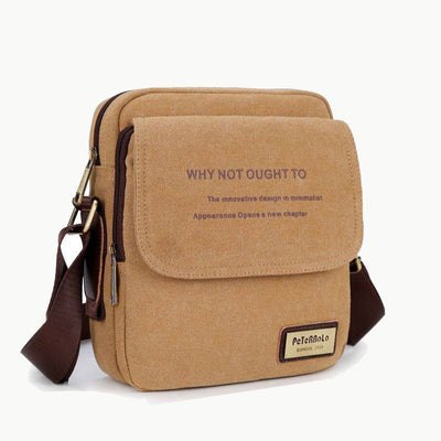 Men's Thicken Canvas Bag Durable Wide Strap Crossbody Shoulder Bag