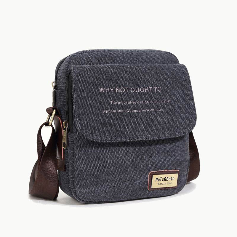 Men's Thicken Canvas Bag Durable Wide Strap Crossbody Shoulder Bag