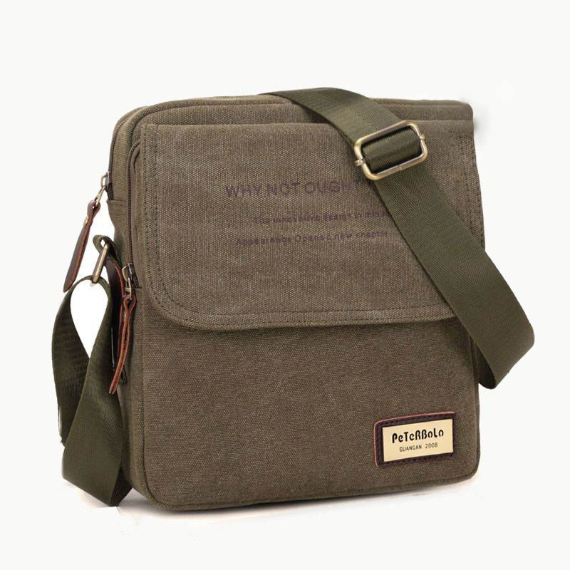 Men's Thicken Canvas Bag Durable Wide Strap Crossbody Shoulder Bag