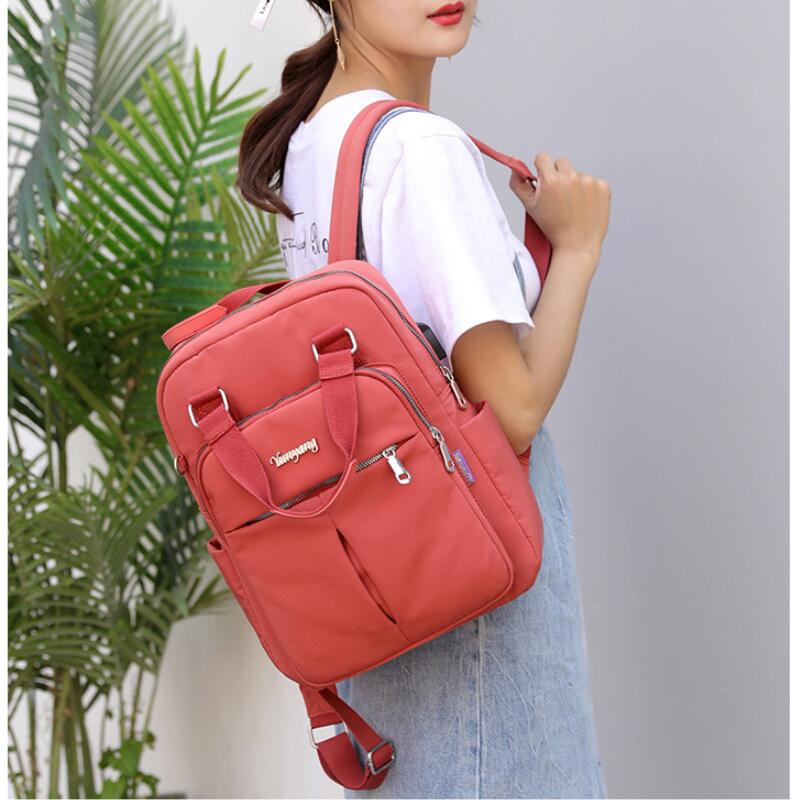 Women's Large Capacity Solid Laptop Backpack