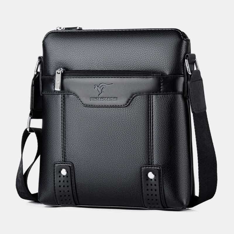 Small Leather Messenger Bag for Men Casual Business Handbag Crossbody Purse