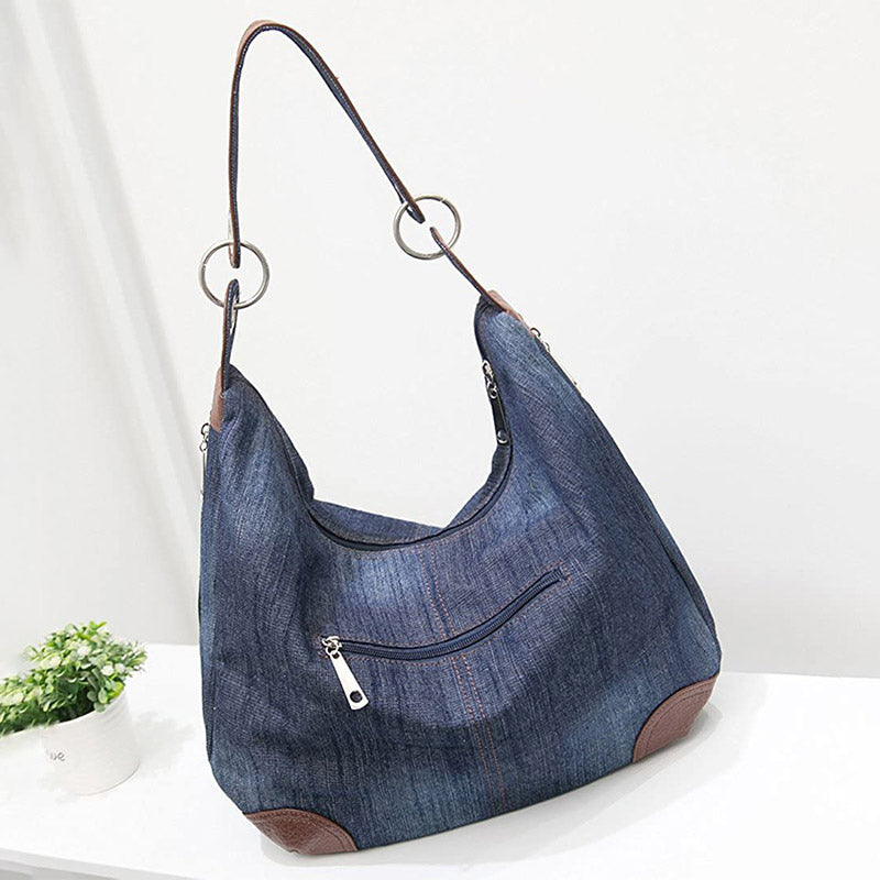 Multifunctional Classic Denim Tote Hobo Shoulder Crossbody Bag