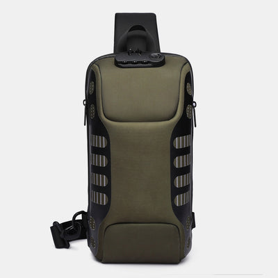 Multifunction Waterproof Anti-theft Casual Sling Bag With USB Charging Port