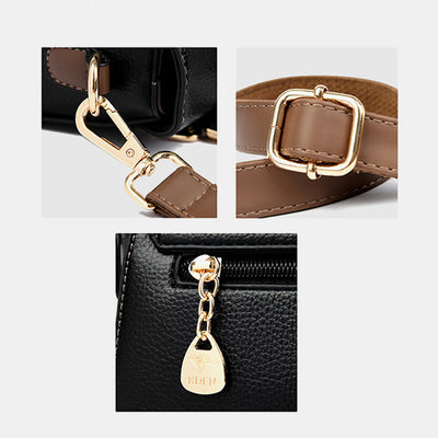 <Shipped within 24 hours> Women Buckle Leather Square Crossbody Bag